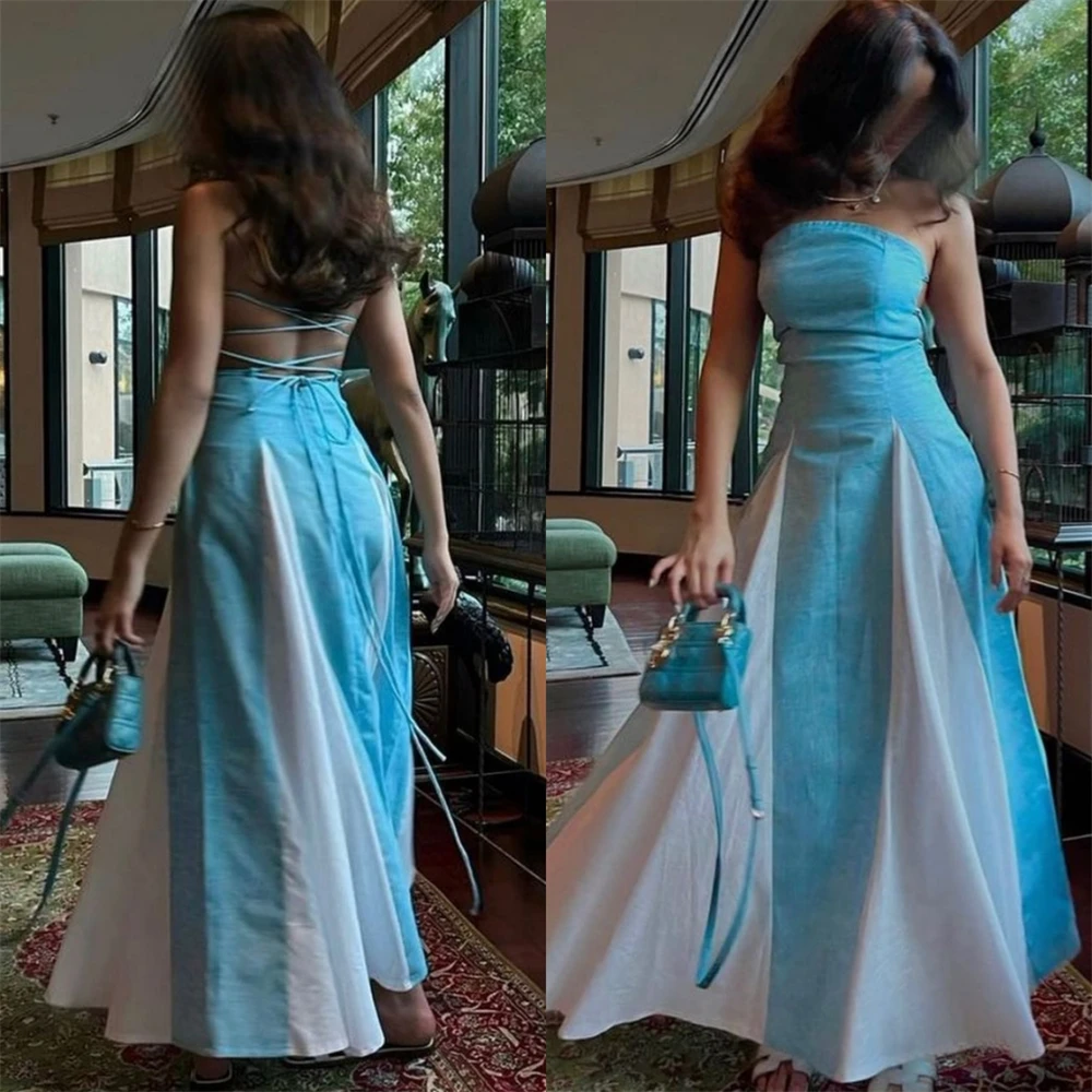 

Customized Saudi Arabia Evening Jersey Draped Pleat Ruched Quinceanera A-line Strapless Bespoke Occasion Gown Midi Dresses