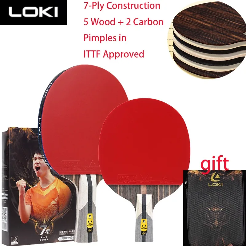

LOKI Ruilong R7 ракетка для пинг-понга из углеродного волокна, профессиональный турнирный уровень, наступательная сила, тренировочные соревнования по настольному теннису