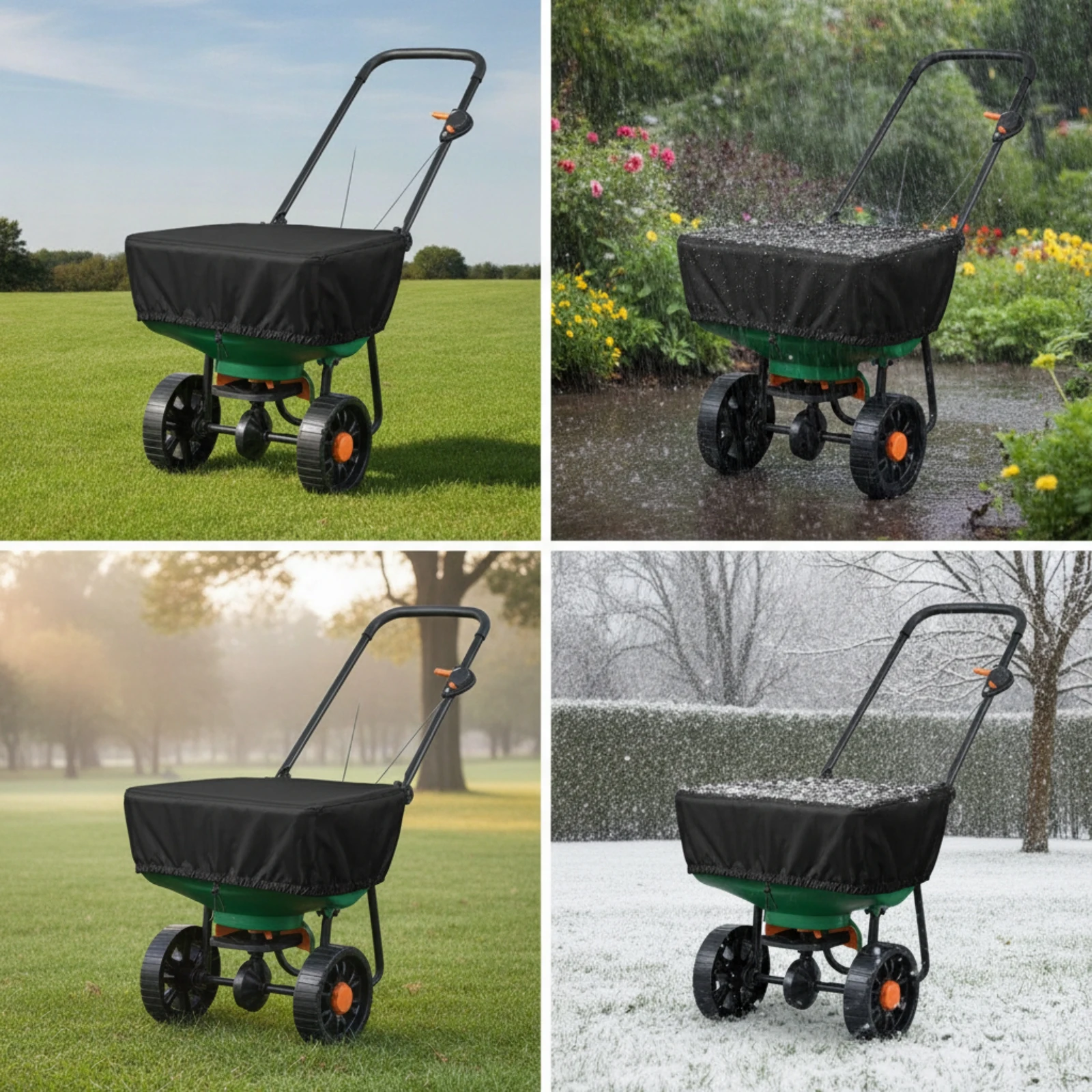 Broadcast Spreader Cover Heavy Duty Spreader Cover with Drawstring Low-Profile Year-Round for Gardeners, Outdoor Storage