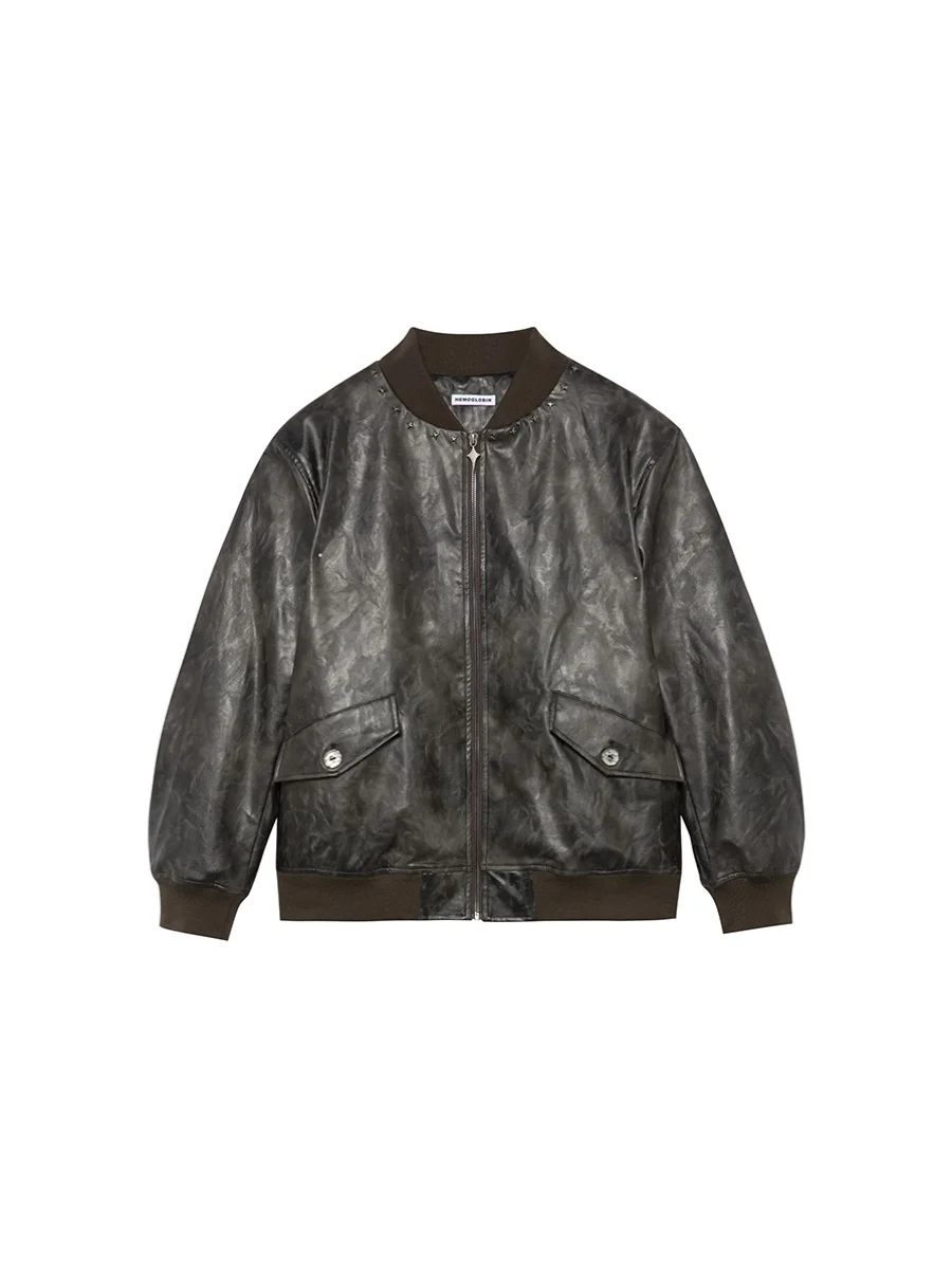 Jaqueta de Couro com Design Original e Rebites para Mulheres, Nova Chegada de Outono/Inverno, Jaqueta de Motociclista em PU PVC