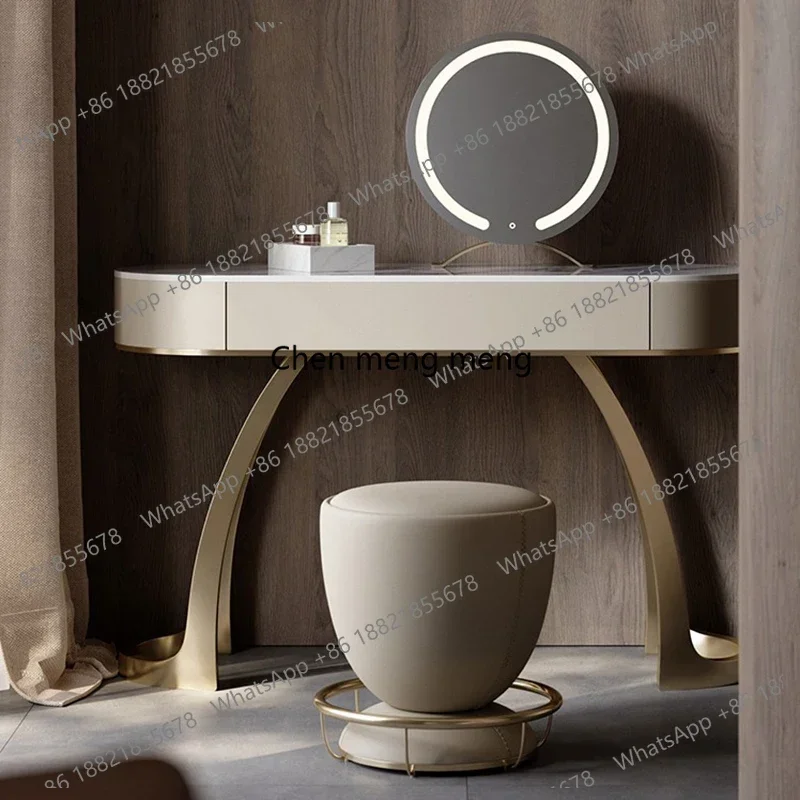

D182Luxury Mid Century Vanity Table Makeup Drawers Mirror Storage Dressing Table Living Room Modern Vestidores Trendy Furniture