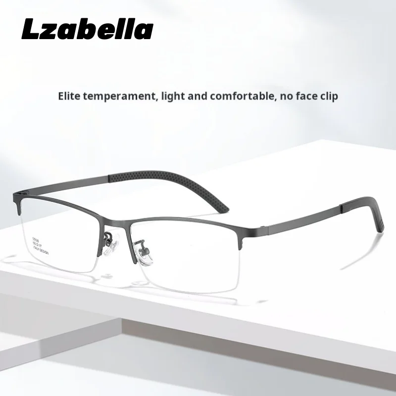 

Lzabella модная мужская полуоправа для очков по рецепту оптическая элитная марка ультра-легкие удобные очки Big 9998