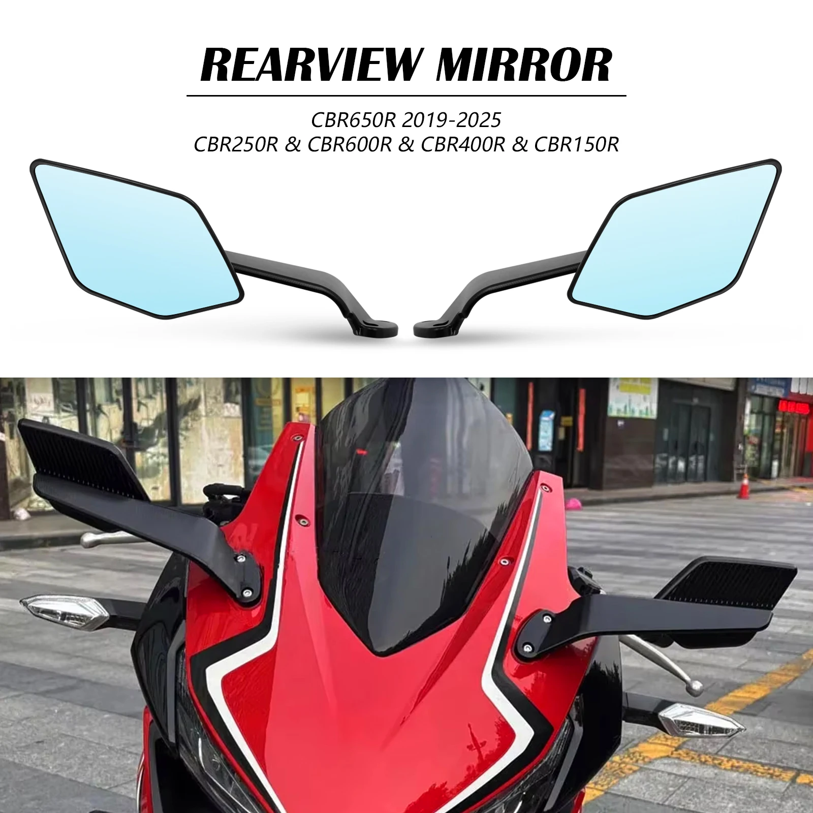 For Honda CBR650R cbr650r 2019-2021 2022 2023 2024 2025 Motorcycle New Rearview Mirror Adjustable Stealth Winglet Mirror