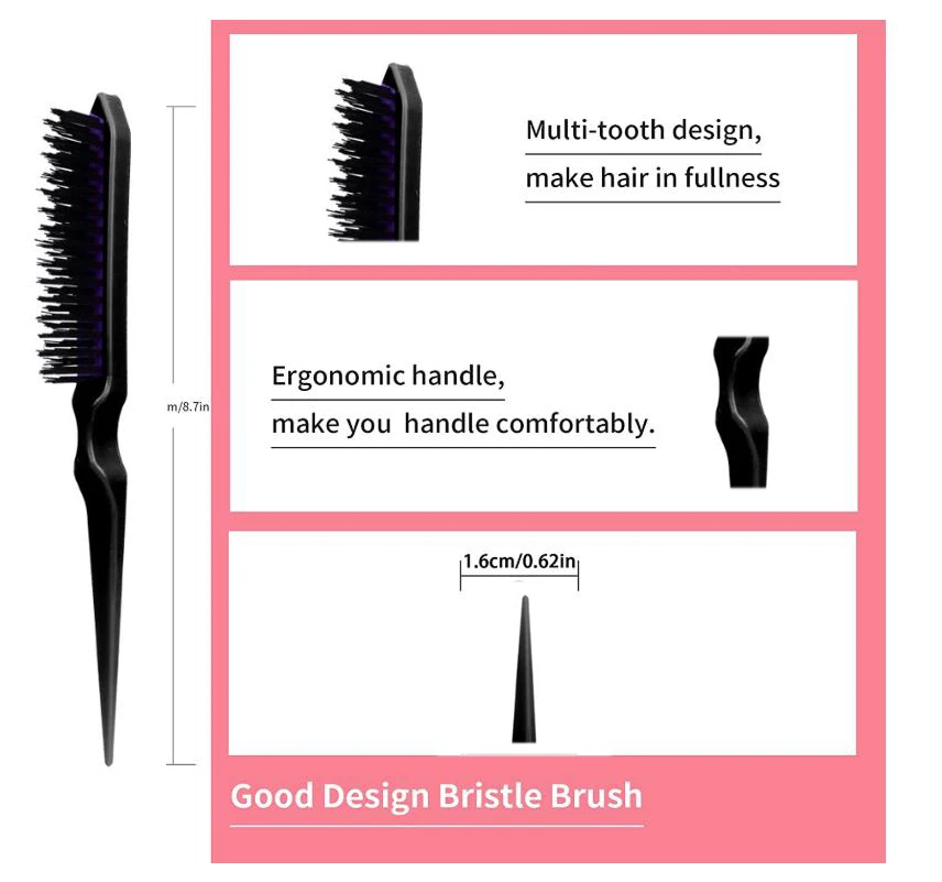 3pcs/lot Double Sided Edge Control Brush Set Hair Styling Brush Accessories New Oil-Baked Brush Comb Styling Partition Comb