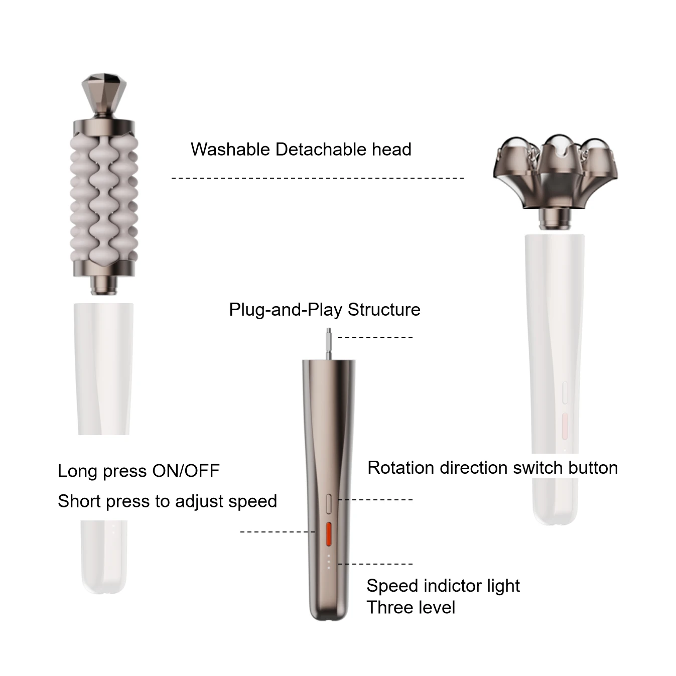 New 2-in-1 Household Multifunctional Face, Neck and Body Appliances, Portable Travel Roller Massager