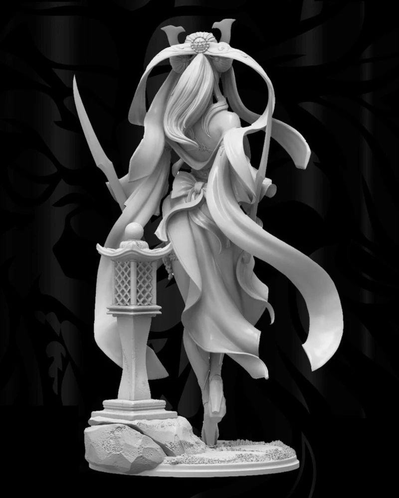 1/24 Scale 75mm Resin Figure Model Kit The Beauty Queen Female Warrior Unassembled Unpainted Miniatures Statue