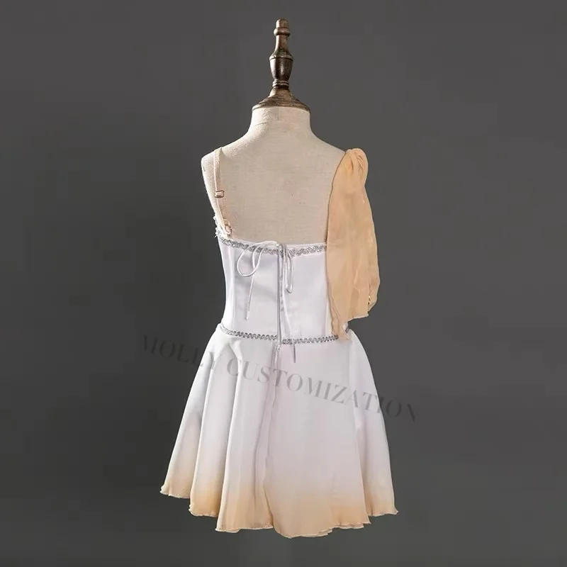 2025 tailor-made white gradient magic charm Cupid Tchaikovsky variation ballet competition performance skirt adult children