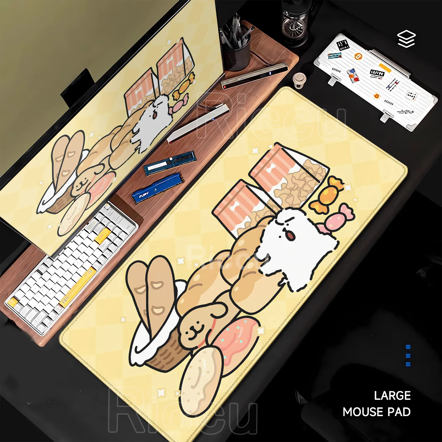 game Kawaii Line Puppy Mouse Pad 90x40cm Laptop Desk Mat XXL Cute Cartoon Maltese Office Nonslip office Keyboard Carpet Mousepad