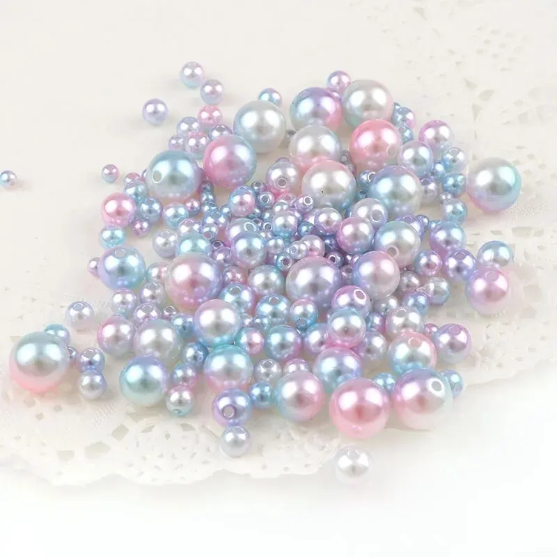 30g Mix Size Mermaid Color Acrylic Pearl Loose Spacer Beads For Jewelry Making DIY Necklace Bracelet Earrings Other Decors image 2