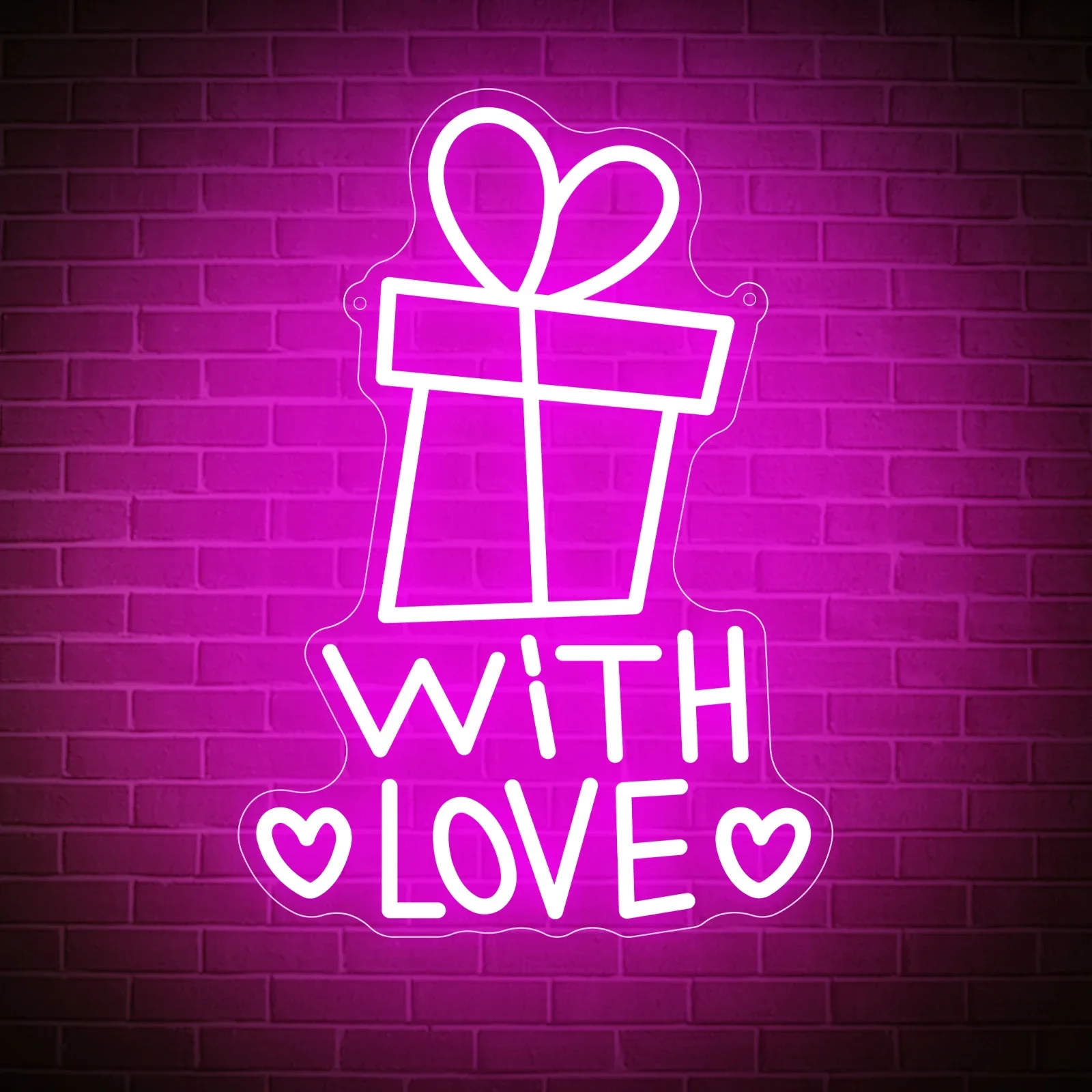 With Love Neon Signs LED Neon Light Signs USB Dimmer Switch for Bedroom Living Room Party Bar Wall Decor Birthday Romantic Gifts