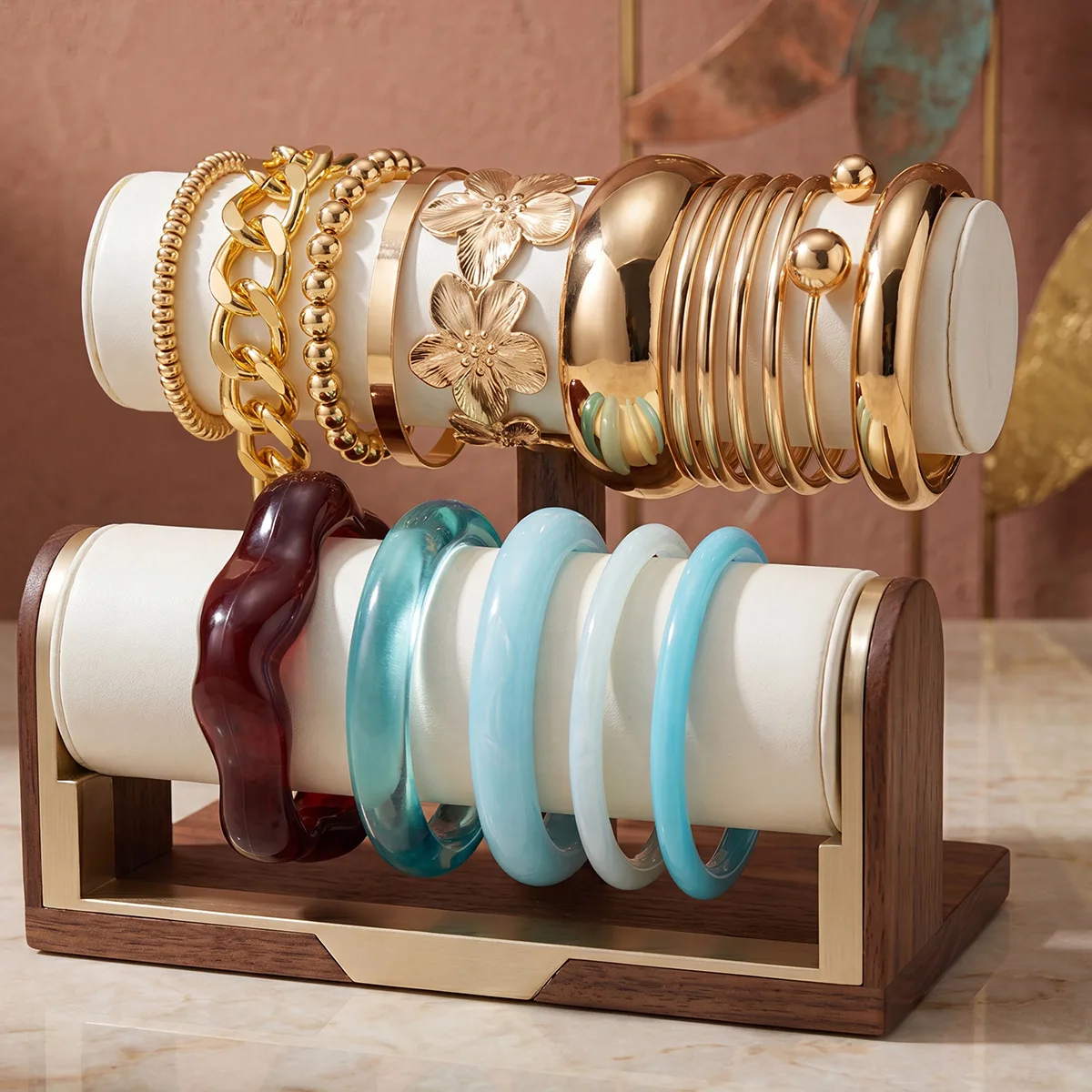 17Pcs/Set Vintage Irregular Elegant Stacked Metal Bangles Set for Women Fashion Exaggerated Geometric Bracelet Jewelry Gift