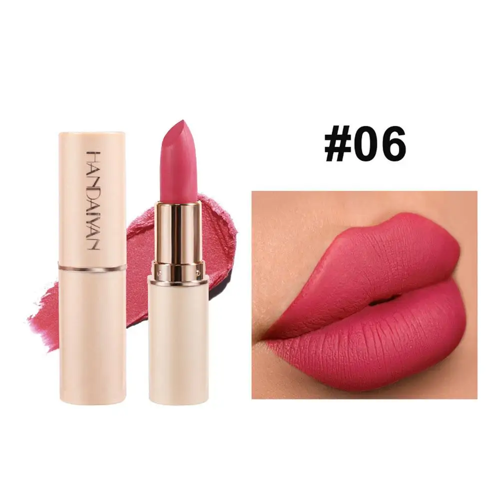 8 farben Tief Rot Matte Lippenstift Wasserdicht Nicht-stick Easy Cup Kosmetik Zu Färben Lippen Balsam Lippenstifte Dunkelrot Samt lip M D1Q5