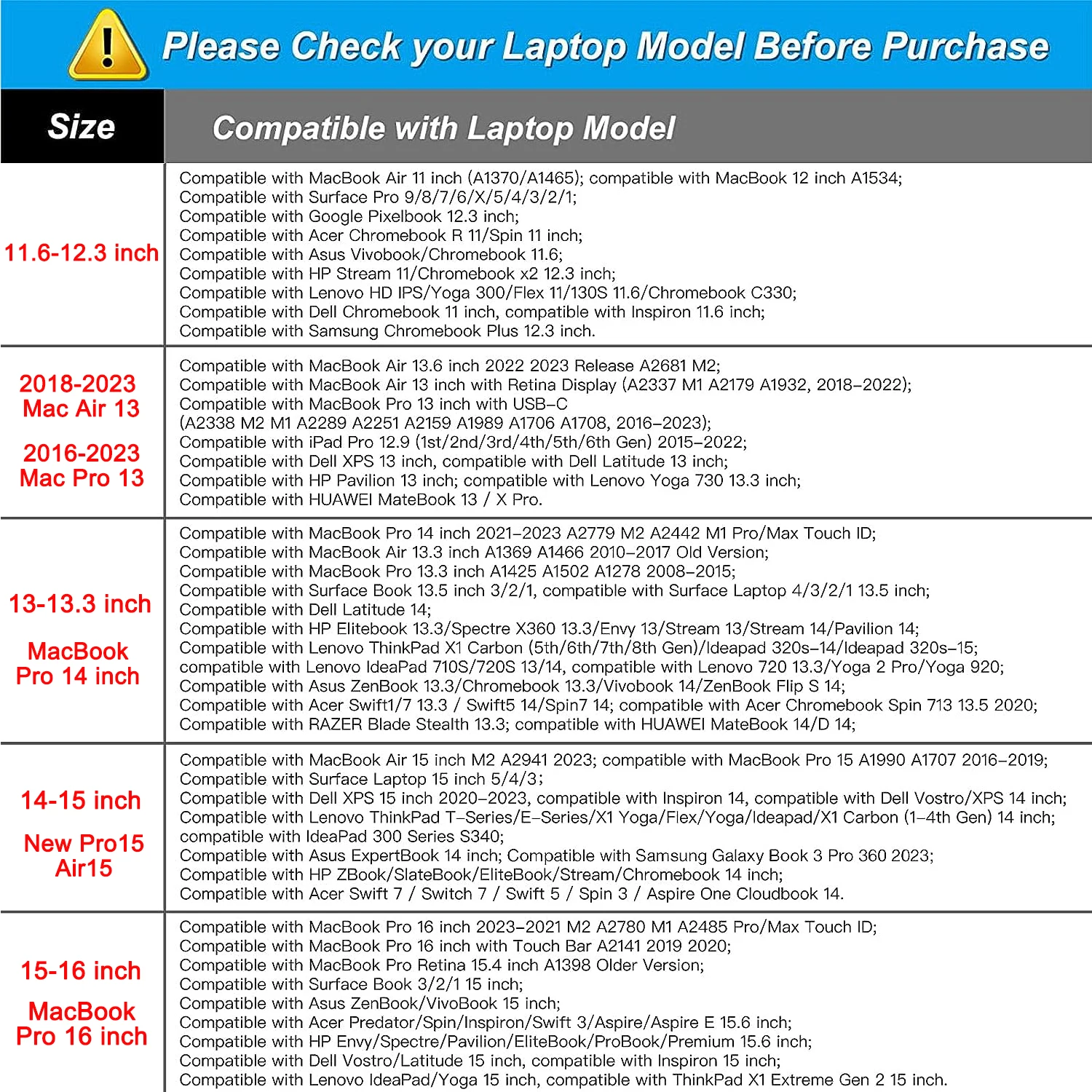 Waterproof Laptop Sleeve for 11 12 13 14 15 16 inch Macbook Air Pro 2025 HP Dell Acer Notebook Tablet Briefcase Cover PC Case
