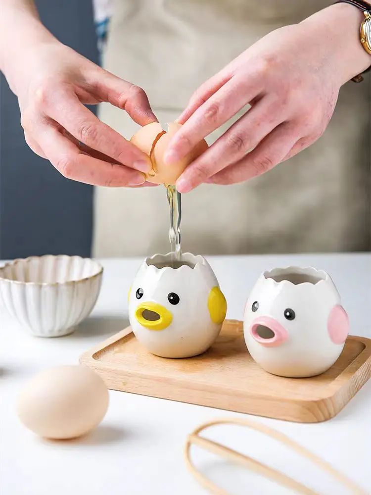 

Cute Chick Ceramic Egg White Separator Creative Egg Separator Yolk Protein Separator Baking Tool