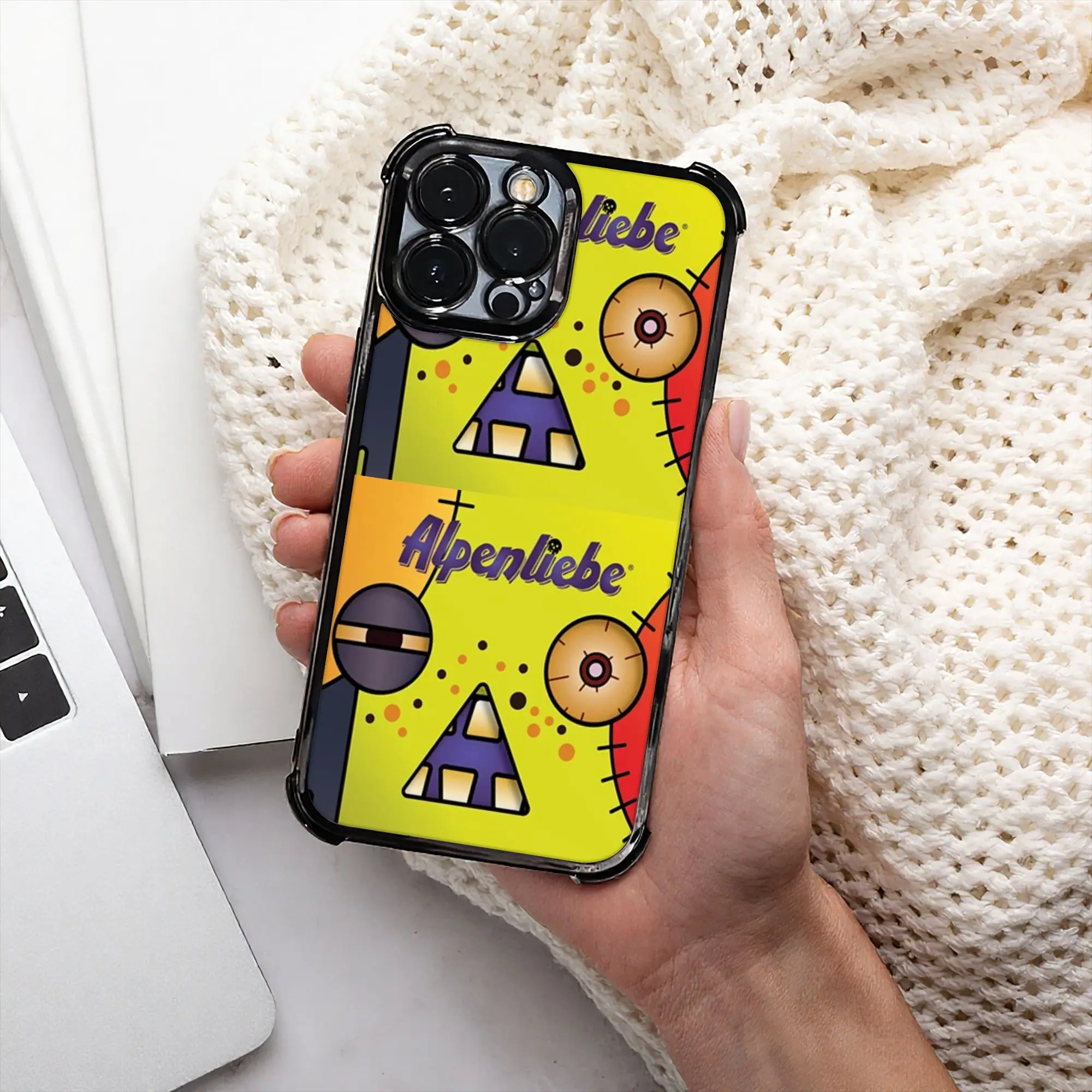 Cartoon Monster Face Patchwork Halloween Phone Case A-Alpenliebee Electroplating Process phone case for iPhone Various Models