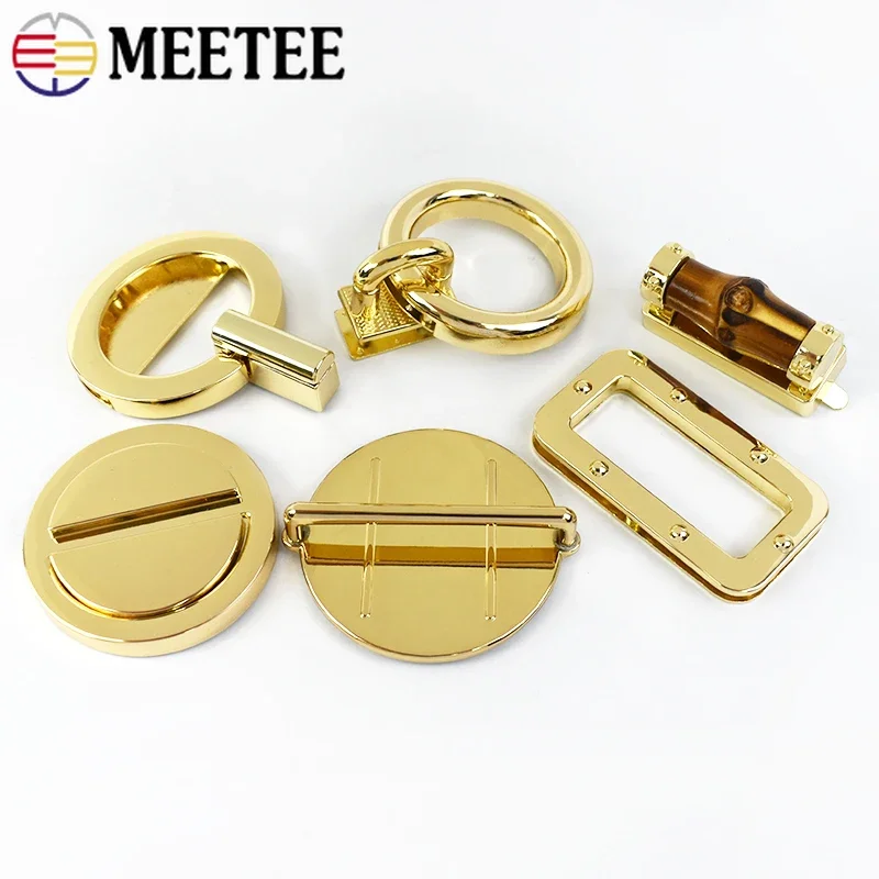 1/2Pcs Metal Bag Locks Buckles Handbag Purse Decorative Turn Twist Lock Closure Clasp Snap Hooks DIY Hardware Repair Accessories