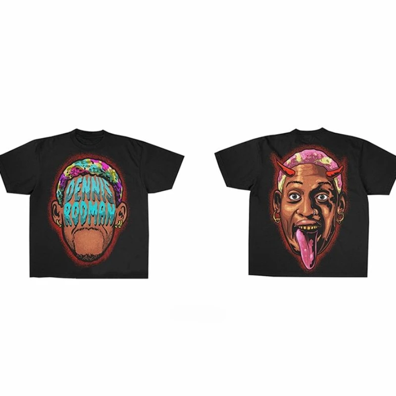 

American retro Y2kHarajuku printed T-shirt for men and women loose hip-hop street clothing with short sleeves graphic t shirts