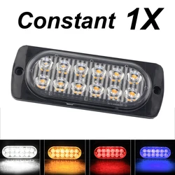 1x Truck 12V 24V 12smd LED Constant Warning Light Grille Lightbar Car Beacon Lamp Amber Yellow White Red BlueTraffic Light ABS