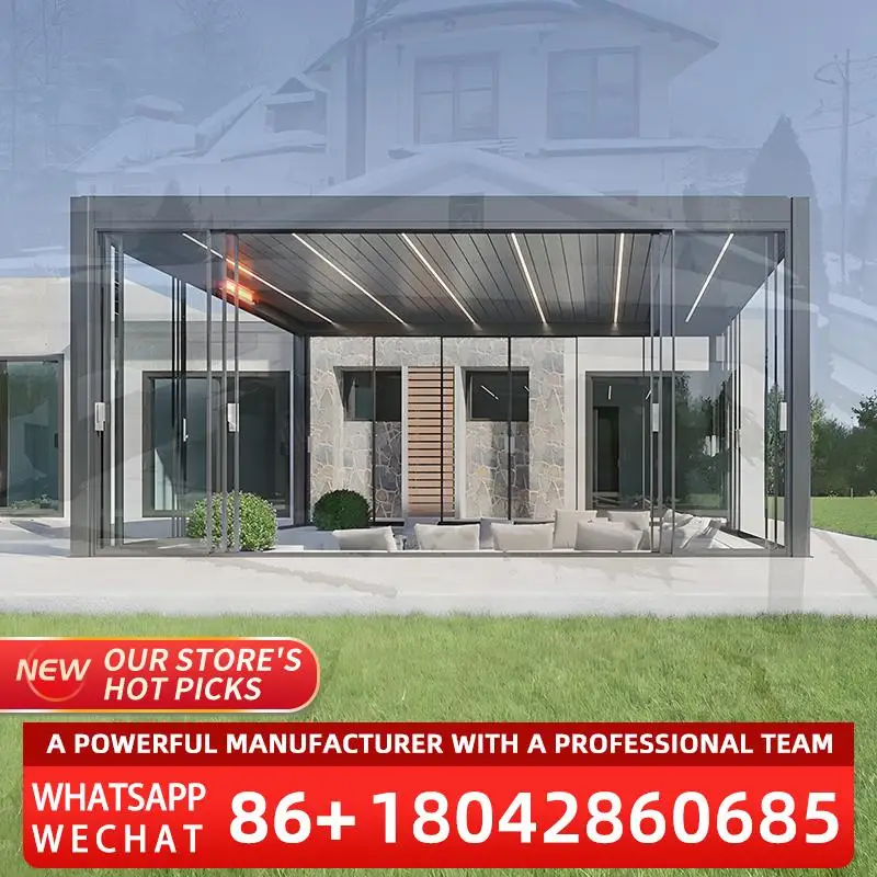 

Living Space Patio UV Block Waterproof Open air Dining Canopy Bioclimatic Aluminum Pergola for Courtyard Backyard Garden pergola
