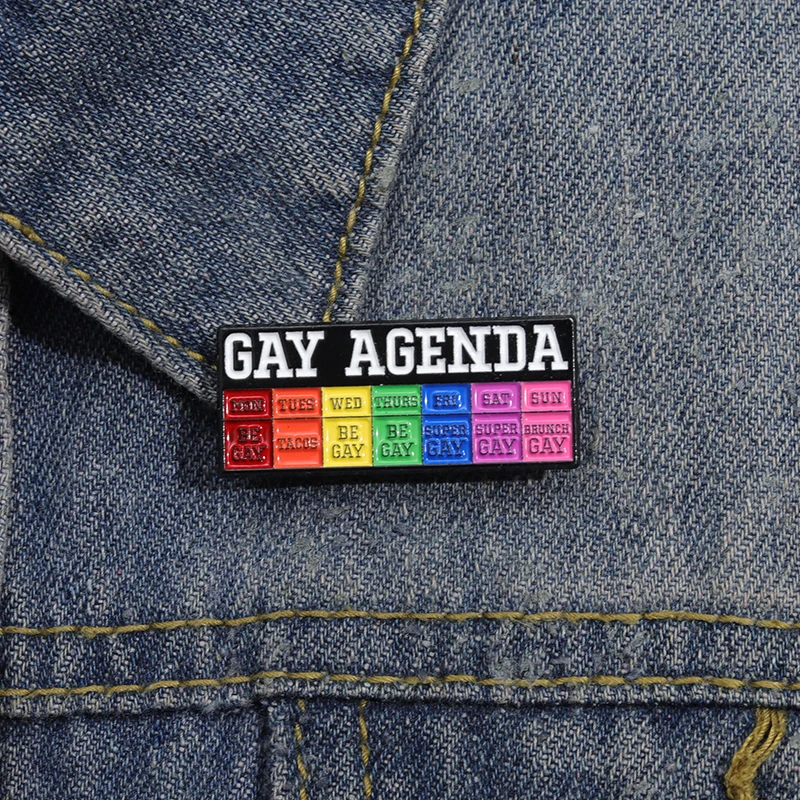دبابيس مينا قوس قزح فخر من GAY AGENDY-Lgbt ، شارات طية صدر أنيقة مخصصة ، إكسسوارات ملابس حقائب ظهر ، هدايا مجوهرات ، بيع بالجملة