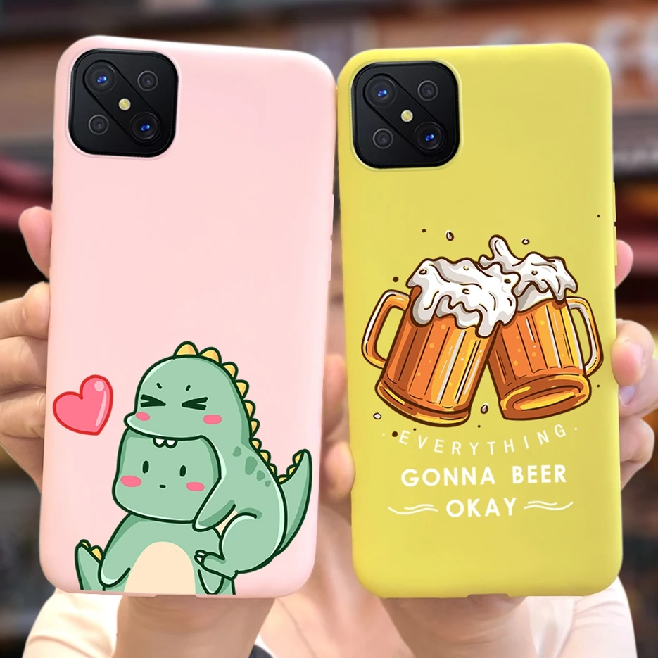 For Oppo Reno 4Z 5G Case CPH2065 Lovely Candy Painted Cover Soft Silicone Phone Case For Oppo Reno4 Z Reno4Z Fundas 6.57'' Coque