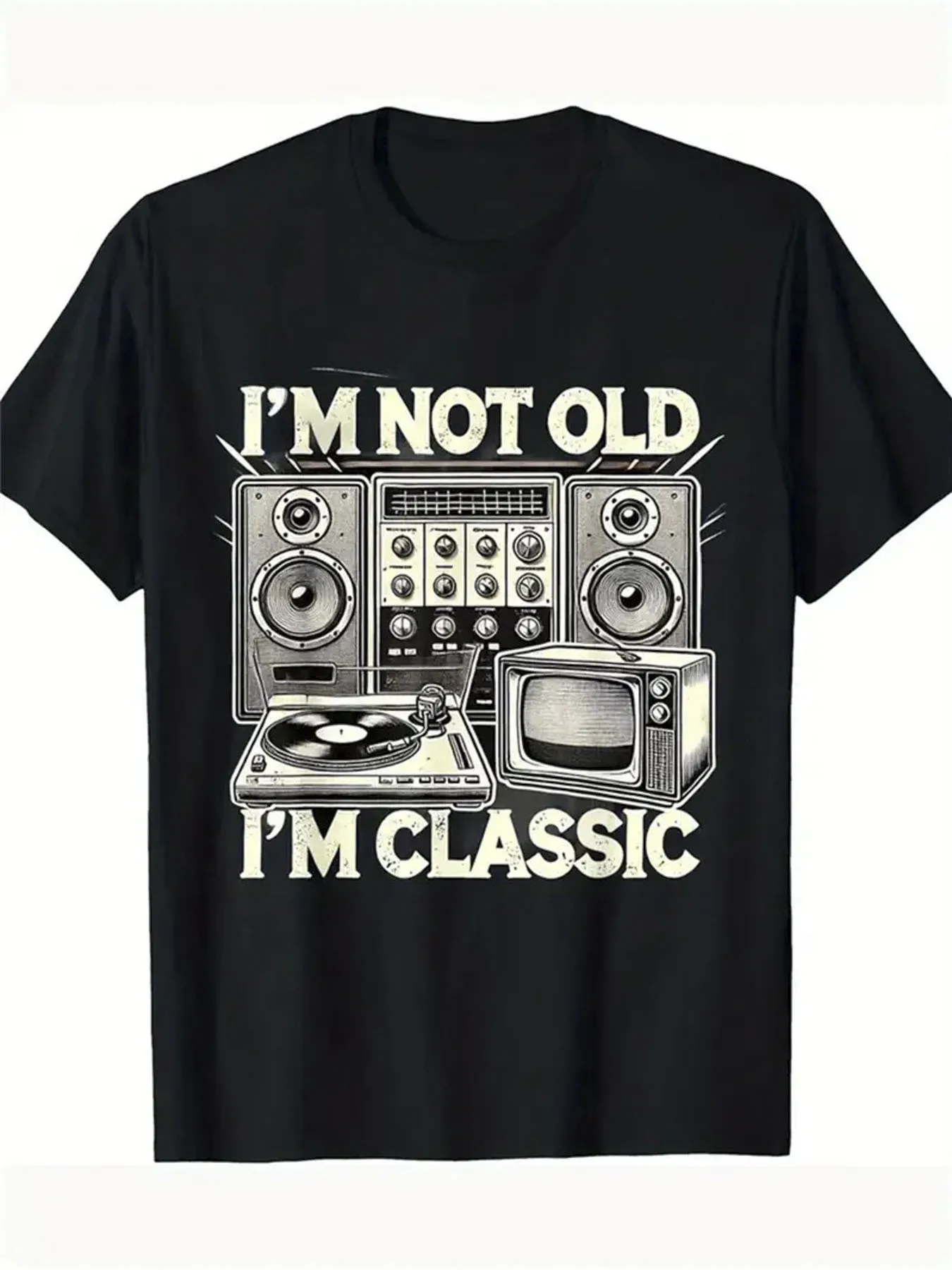 

I Am Not An Elderly Person, I Am A Classic Pattern Printed T-Shirt 100% Cotton O-Neck Short Sleeve Summer Casual Mens T-shirt