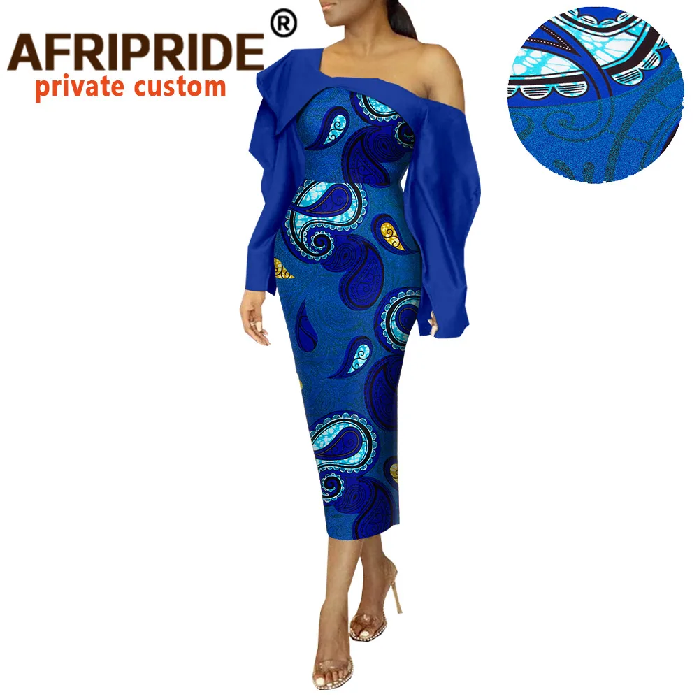 African Print Dresses for Women Fashion Bodycon Dress Casual Slim Fit Plus Size Long Sleeve Dashiki Outfits AFRIPRIDE A2025004