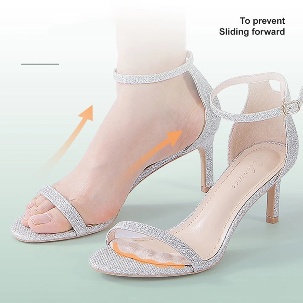 Weiche Silikon-Pads für Damenschuhe, rutschfestes Vorfuß-Einlegepad, Ferseneinlage, Gel-Einlegesohlen für Absätze, Sandalen, rutschfester Fuß – Detail 3