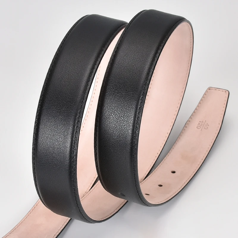 Men's belt  cowhide No buckle only belt belt frosted bottom 3.4cm Needle buckle use accessory collocation jeans fashion