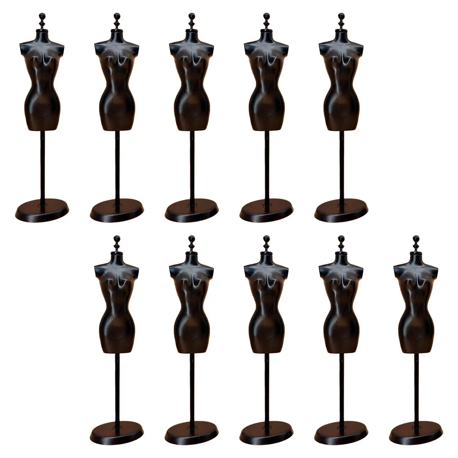 10x Mini Mannequin Stand Doll Dresses Birthday Gifts with Stand Life Scene Photo Prop Micro Toy Gown Display Support Holder
