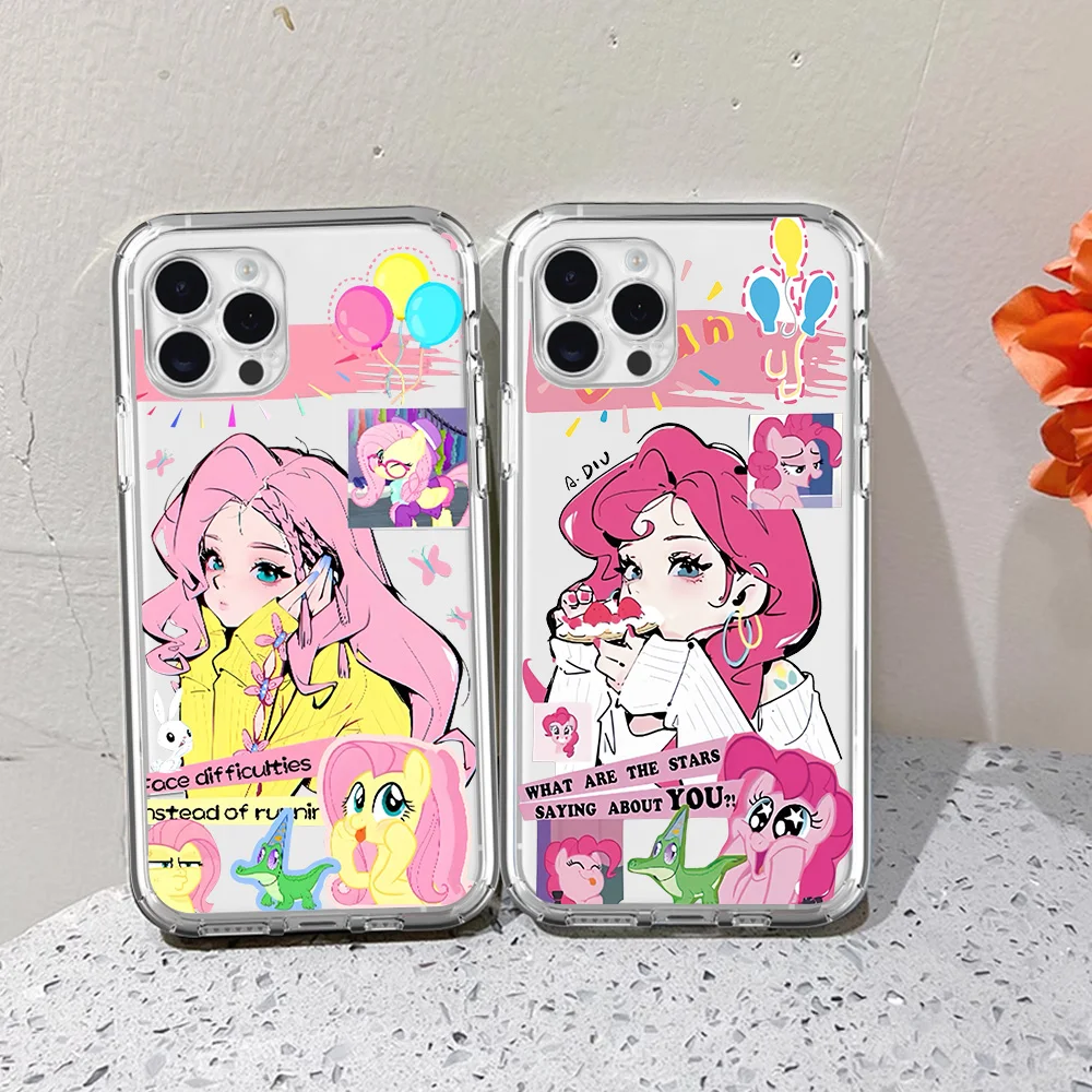 Cute M-My L-Little P-Pony For iPhone 16 15 13 14 12 11 Pro Plus MAX XS iPhone13 14 Mini Transparent Phone Case