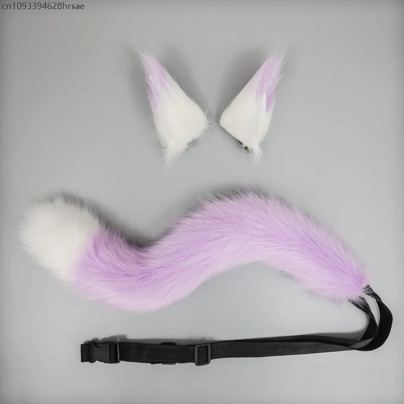 Fascia per capelli con orecchio di volpe, peluche regolabile, finta pelliccia, coda di volpe, set di Halloween, cosplay, esposizione anime, vestire, accessori decorativi