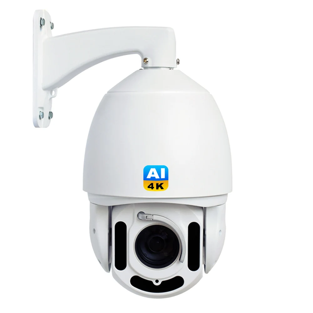 4K 300 Meter Veiw 45xzoom Human Tracking NDAA PoE IP Camera Siren 8MP Laser 400 Meter Night IP PoE Ai PTZ Security Camera AA