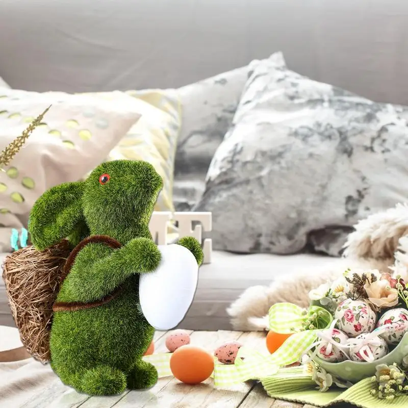أرنب الطحلب الراتنج أرنب عيد الفصح يعانق بيضة حديقة عيد الفصح مصغرة أرنب الشكل الأرنب التماثيل عيد الفصح الحيوان أرنب قالب #2