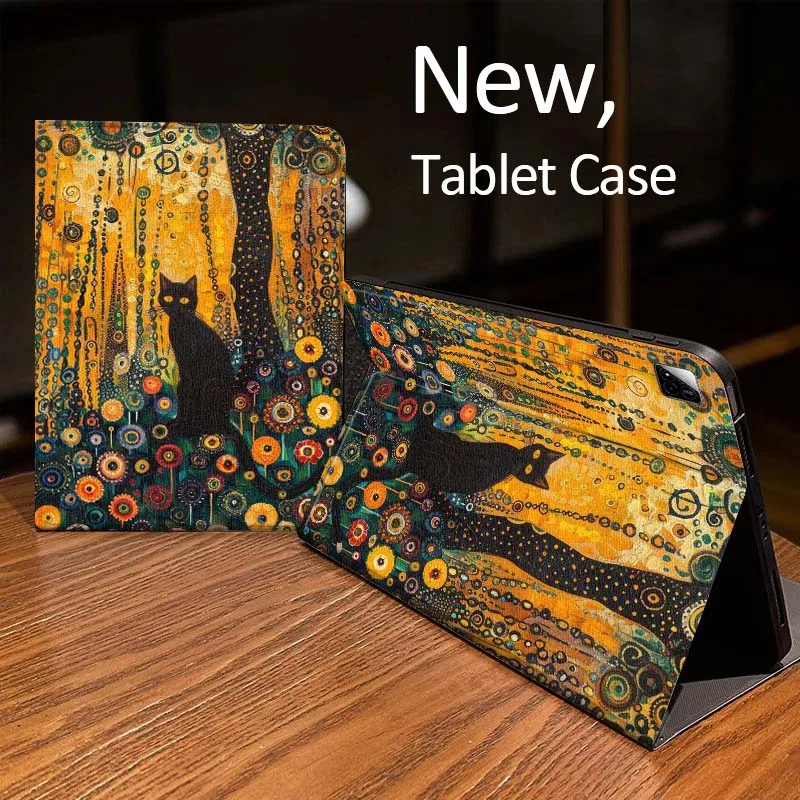 

Cartoon Black Cat Hat For Xiaomi Mi Redmi Pad 2 4 5 7S 6S 6 7 8 Plus SE Pro K 2025 inch 8.7 11 Tablet Case