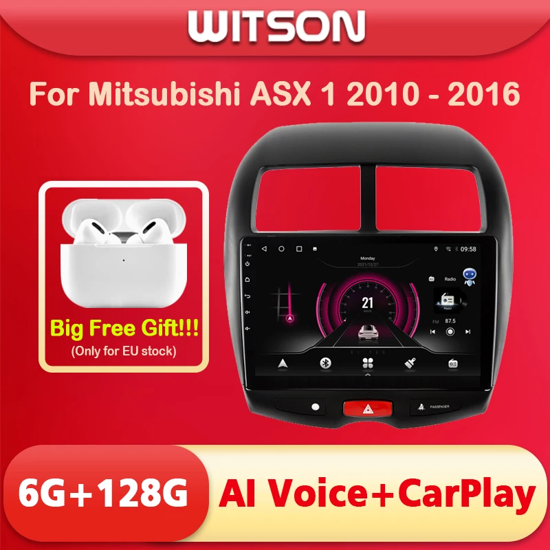 

WITSON 10.1 inch BIG SCREEN Android 11 AI VOICE Car radio For MITSUBISHI ASX 2010-2012 6GB RAM 128GB ROM auto stereo navigation