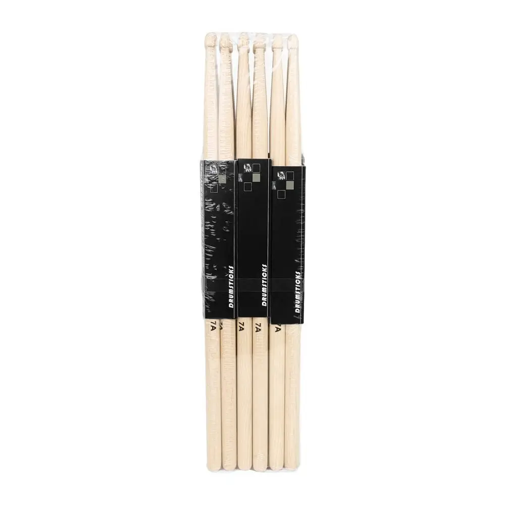 12Pair Oval-shaped Tip 5A/7A Drum Sticks Classic Lightweight Maple Wood Drumsticks Burrfree Percussion Accessories Drum Mallets