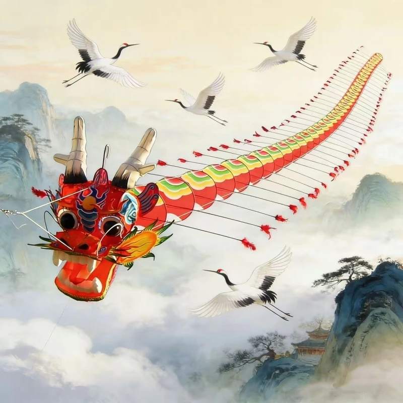 Cerf-volant Dragon 7M, cerfs-volants chinois traditionnels en papier, jeu de plein air, cerfs-volants pour adultes, cerfs-volants professionnels, cerf-volant aigle de fabrication industrielle