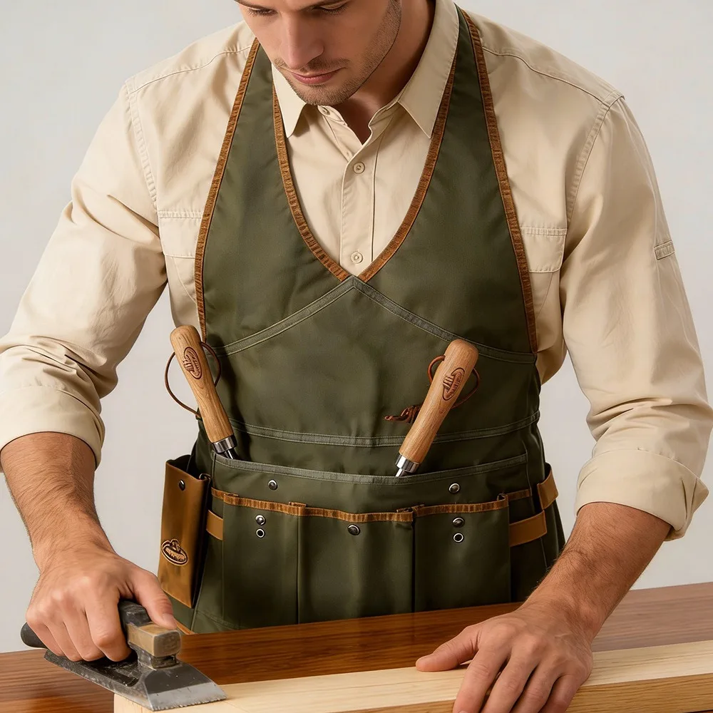 

Garden Tool Oxford cloth Storage Apron with 7 Pockets Cross Back Garden Apron Adjustable for Home Vegetable Patches Orchards Bac