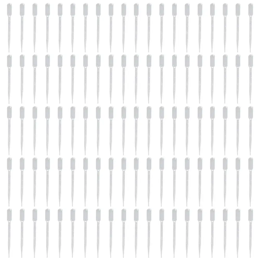 100Pcs Squeezable Plastic Transfer Graduated Pipettes Clear Eye Dropper Set 2ml Liquid Dropper Science and Lab