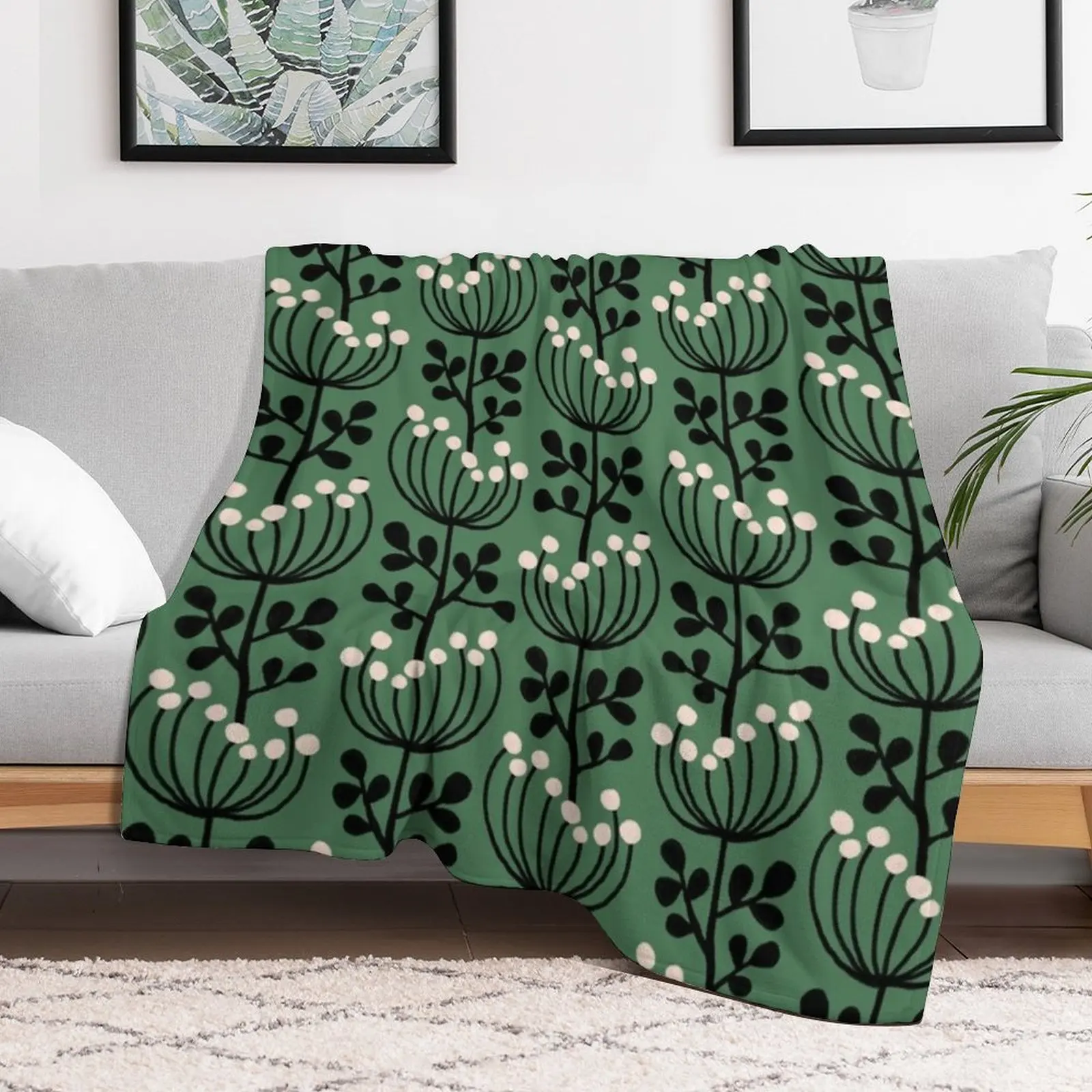 Mimosen grüne Decke Retro Reise decken