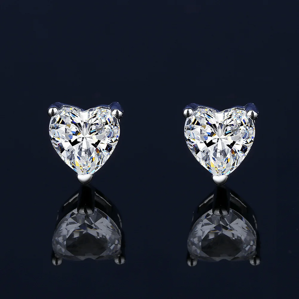

1CT*2 Heart Moissanite S925 Sterling Silver Earrings for Women | Exquisite Jewelry