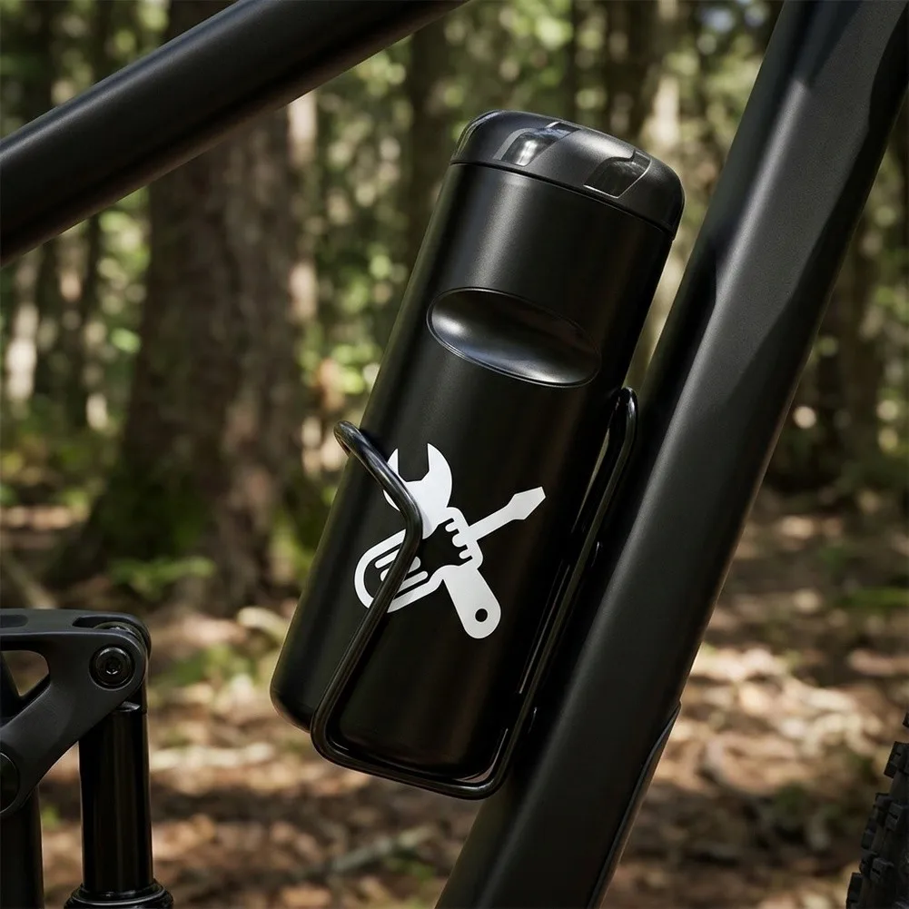 Hard Shell Bike Repair Tool Container with Water Bottle Cage Mounting Compatibility Wide 6.73cm Opening and for rugged Exterior