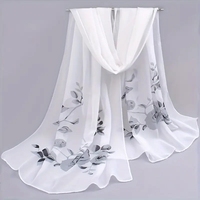 160x50cm Summer Thin Sunscreen Scarf Women Chiffon Print Spring and Autumn Breathable Shawl Soft Beach Sunscreen Shawl
