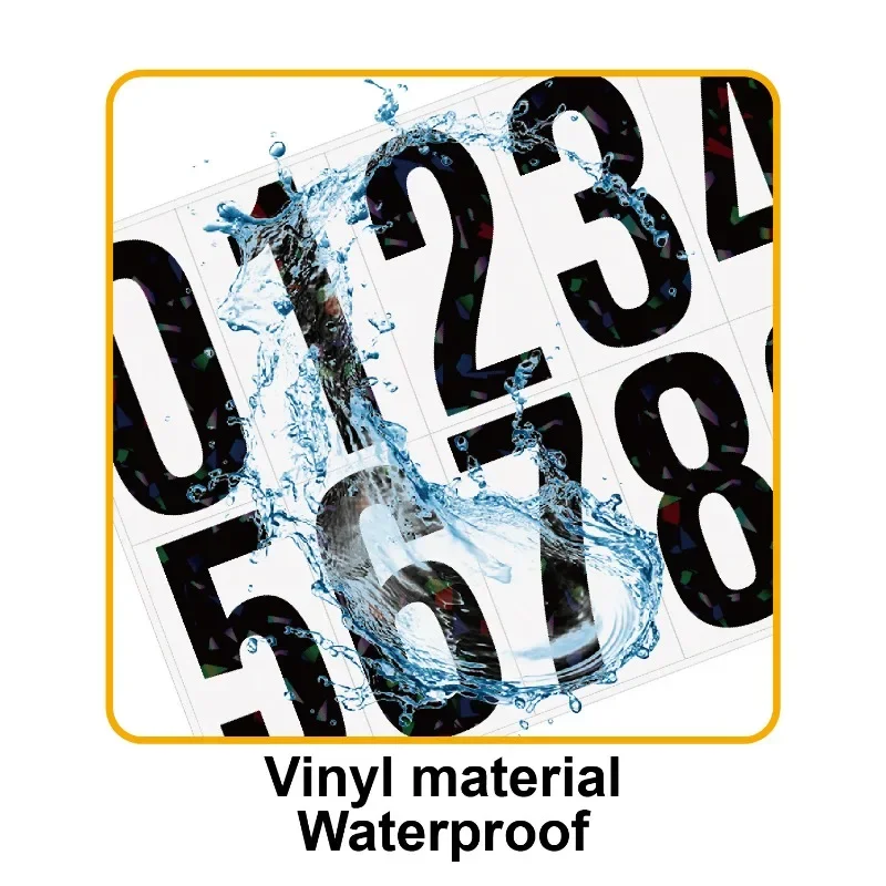 3 بوصة ملصقات أرقام رائعة سوداء فلاش أسود سهلة التعرف على ملصقات تصنيف رقم المنزل لصندوق البريد 5 أوراق #3