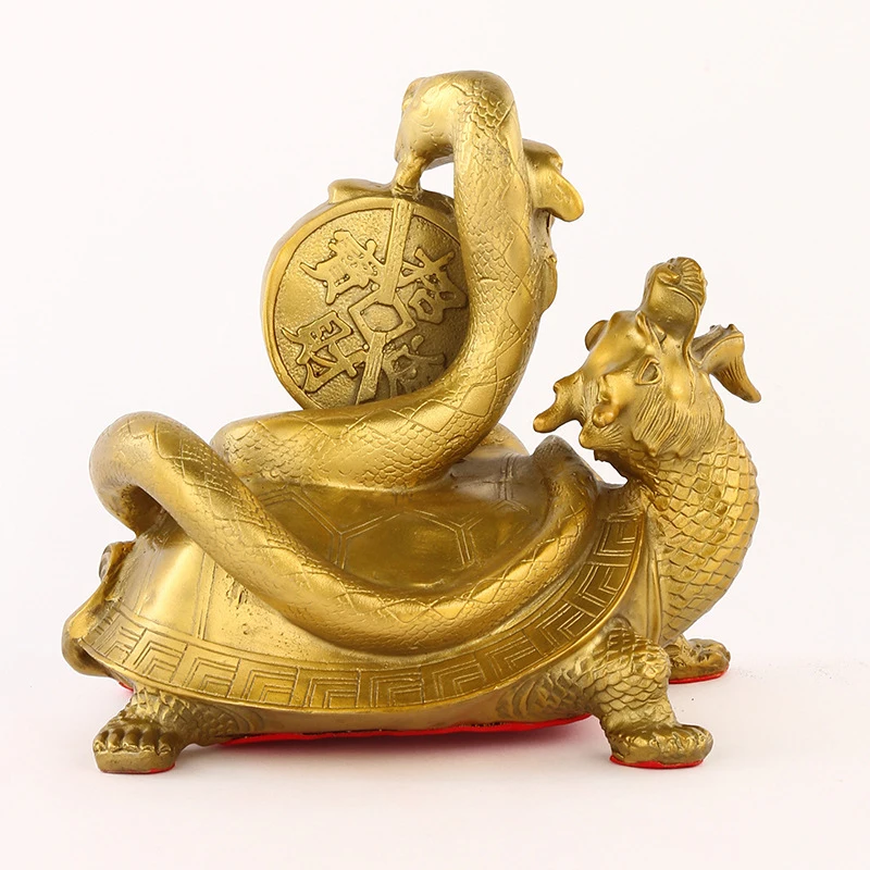 Brass Xuanwu Turtle Ornament, Xuanwu Emperor Home Living Room Office Decoration, Large Divine Beast Xuanwu Turtle Snake