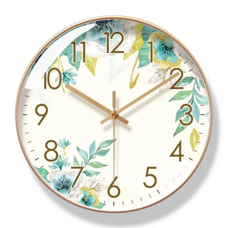 Nordic Simple Pastoral Wall Clock 2026 New Floral Dandelion Wall Clocks Silent Sweep Second Quartz Clock Living Room Home Decor