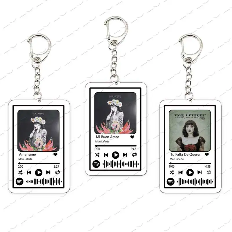 Llaveros con código de lista de reproducción de música, accesorios acrílicos para bolso, llavero de la cantante Mon Laferte, colgante Tu Falta De Querer Amarrame para fans