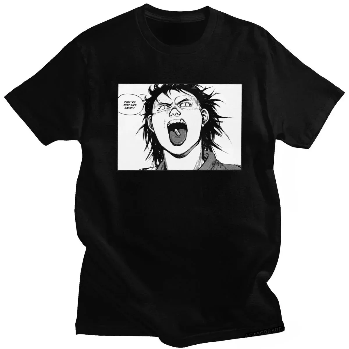 Ropa de calle divertida Akira camiseta Homme Manga Shotaro Kaneda camisetas Anime Manga camiseta corta de gran tamaño para hombre y mujer camisetas de Manga corta