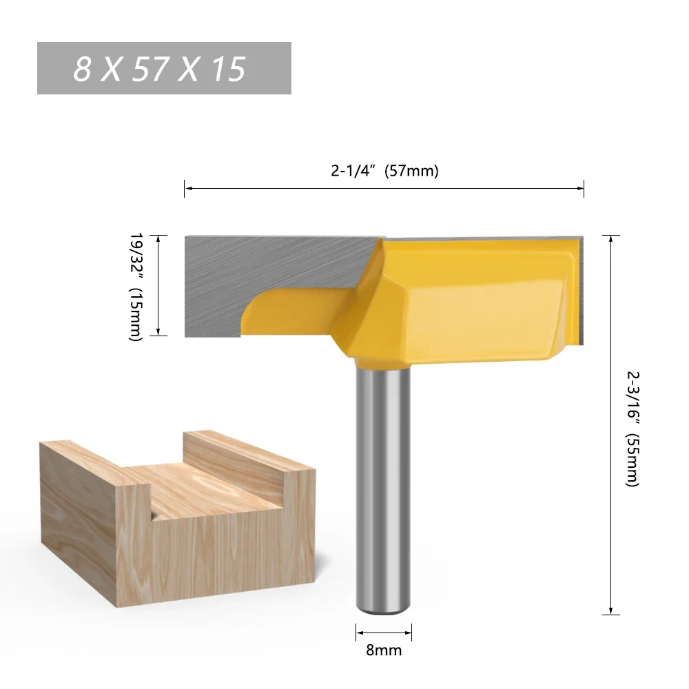 8mm Shank Cleaning Bottom Router Bits 2-1/4\